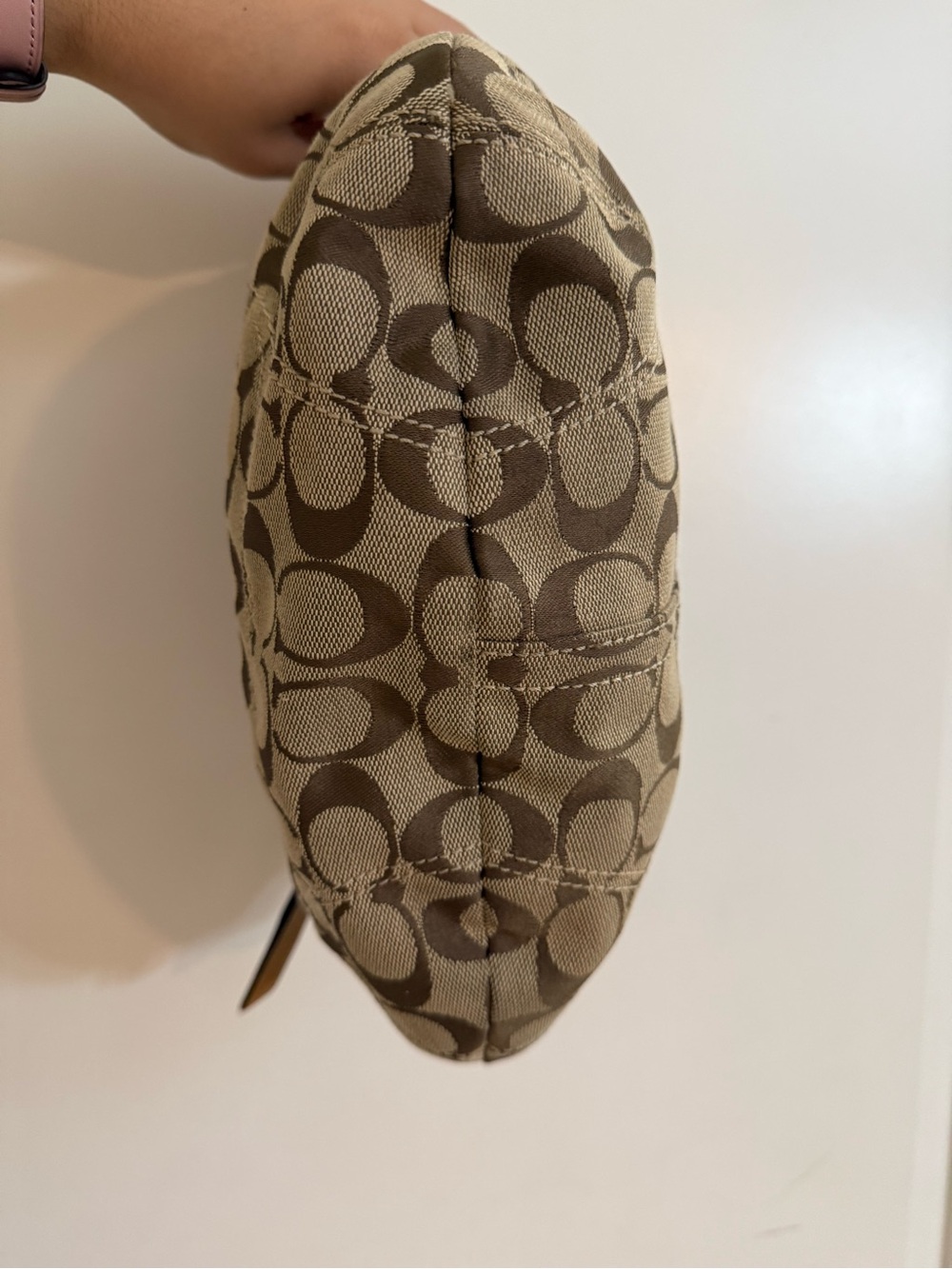Coach Jacquard Hobo/Soho Signature Canvas Small Shoulder Bag in Khaki/Brass - Picture 5 of 7